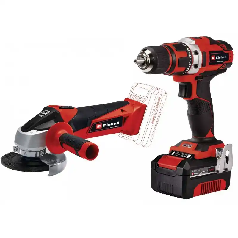 Einhell TE-TK 18/2 Li Kit (CD+AG) Werkzeugset Akku-Schrauber + Akku-Winkelschleife 4257240 Preisknaller