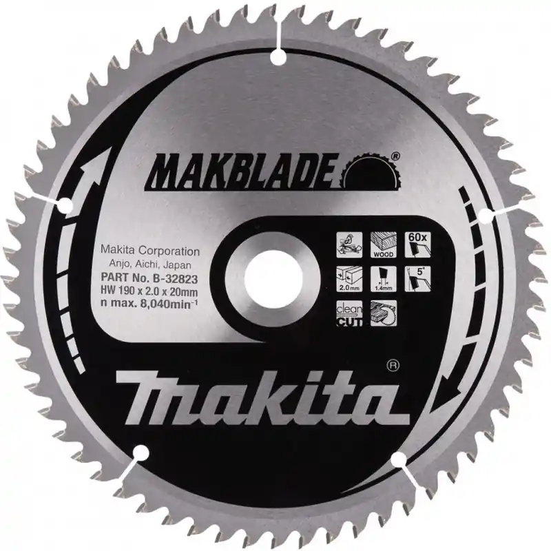 Makita B-32823 Sägeblatt Holz MAKBLADE 190x2x20mm 60Z Abverkauf