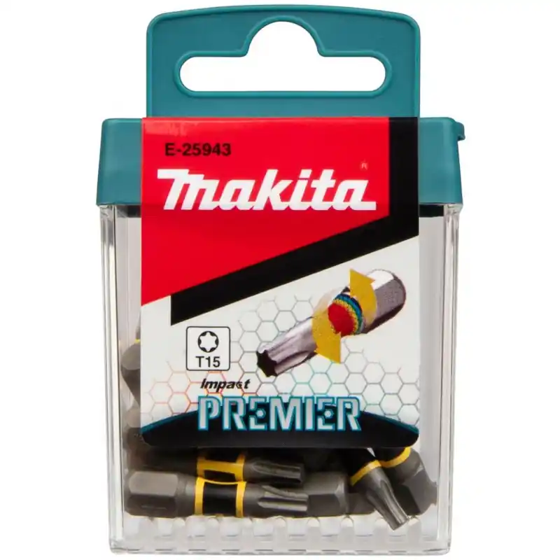 Nur Heute Makita E-25943 Torsionsbit Impact Premier Serie (C-form) T15 – 25 mm, 15 Stück
