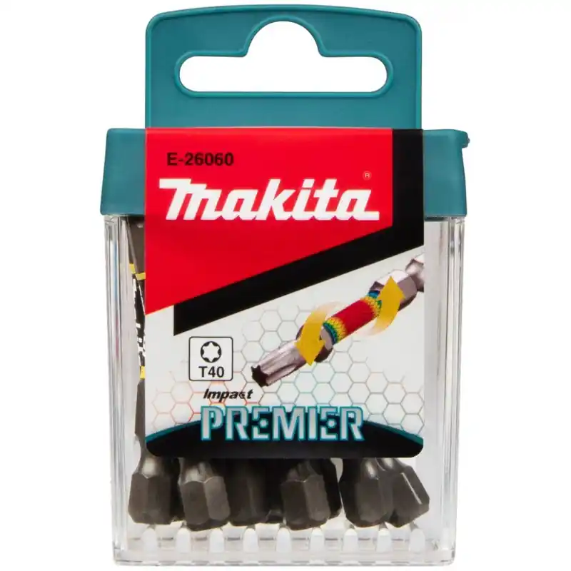 Neue Kollektion Makita E-26060 Torsionsbit Impact Premier Serie (E-form) T40 – 50 mm, 10 Stück