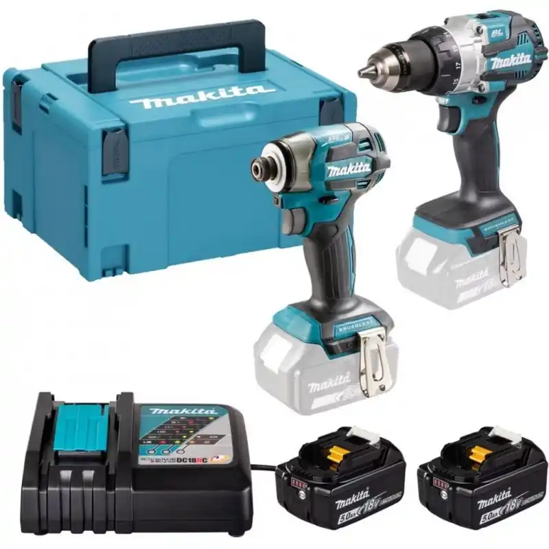 Bestpreis Makita DLX2528TJ Akku-Werkzeugset 18V DHP489 + DTD173 + (2x5,0Ah) + Makpac