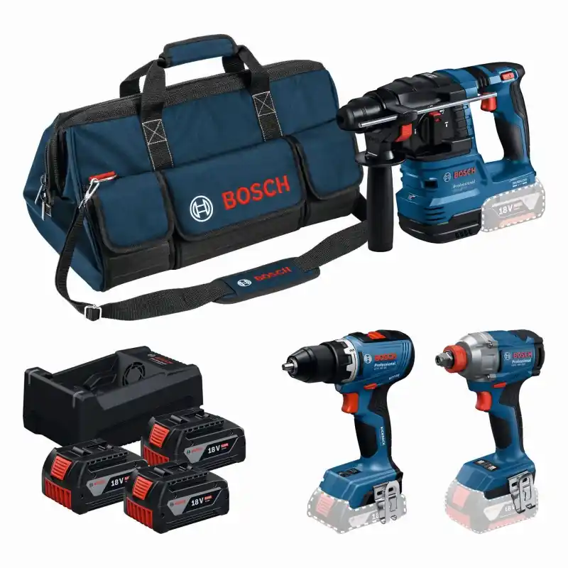Sonderaktion BOSCH GSR+GDX+GBH+3x5,0Ah+GAL 12V/18V-80 PROFESSIONAL 3-tlg. 18V Set 0615A50093