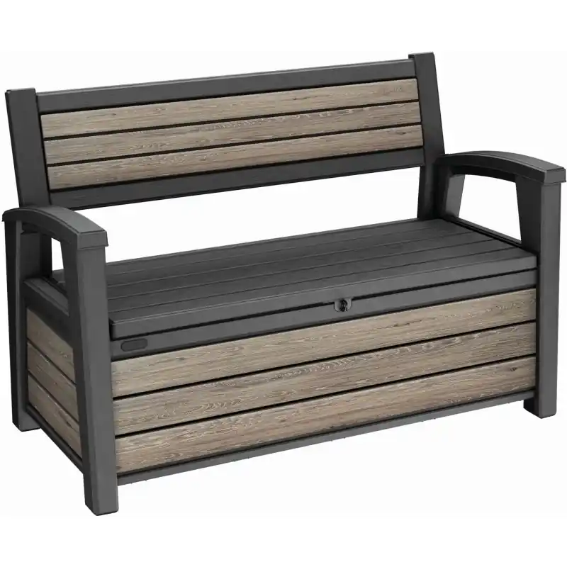 Saisonangebot KETER DECO GARDEN BENCH 227L Gartenbank/Kissenbox, 133 x 61 x 89 cm, ashwood 17213853