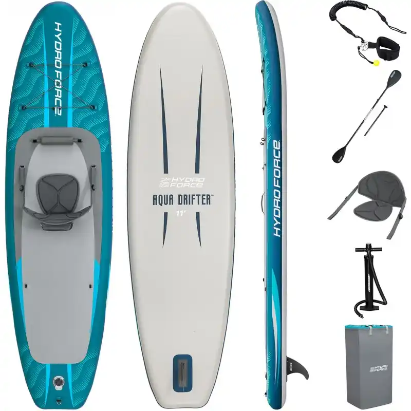 Top-Seller BESTWAY Hydro-Force Aqua Drifter SUP Allround Board-Set mit Sitz, 335 x 91,5 x 15 cm 6532D