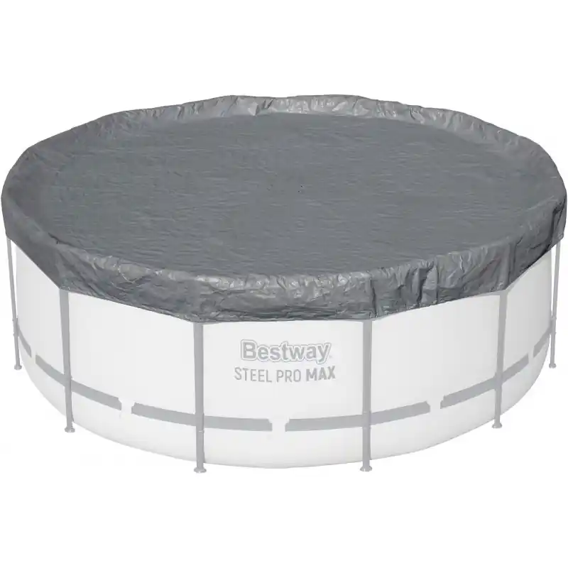 BESTWAY Winterfeste Premium Abdeckplane 370 cm, grau, rund 58949 Super-Preis
