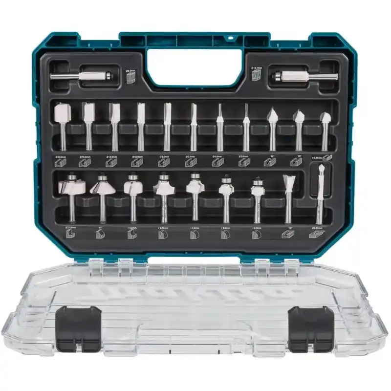 Makita D-74778 Fräser-Set, 22-teilig, Aufnahme 8mm, Transportkoffer Begrenztes Angebot