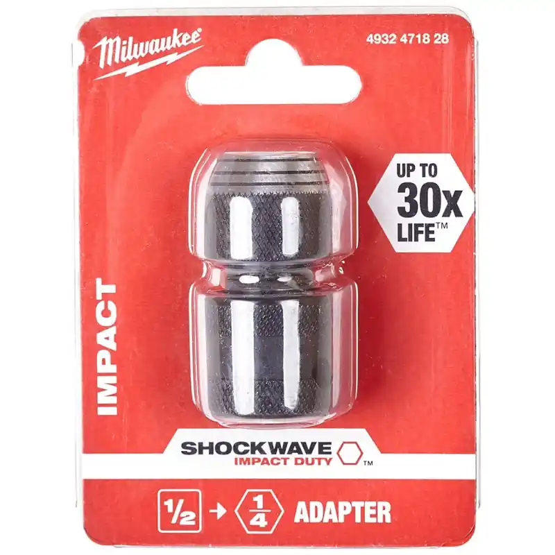 Neuheit Milwaukee Shockwave Bitadapter 1/2‘‘ auf 1/4‘‘ 4932471828