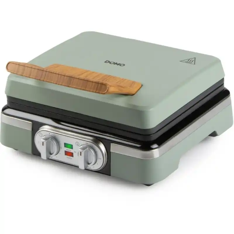 Kracherpreis DOMO Waffeleisen 4×7 mit Thermostat und Timer – grün DO9279W