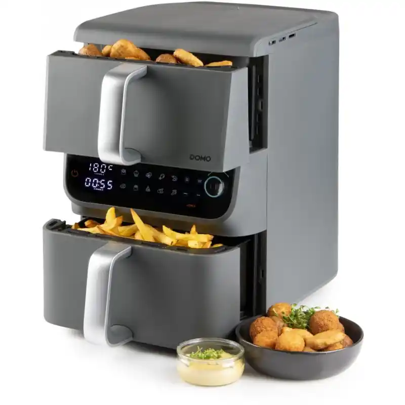 Neue Ware DOMO Doppel-Heißluftfritteuse 3,5+6,5 l DO549FR