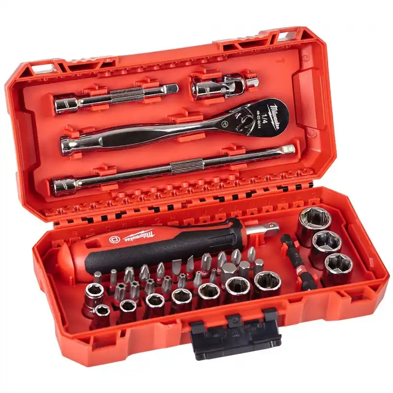 Milwaukee 1/4” Ratschen-, Steckschlüssel und Bit-Set 4932498381 Neue Ware