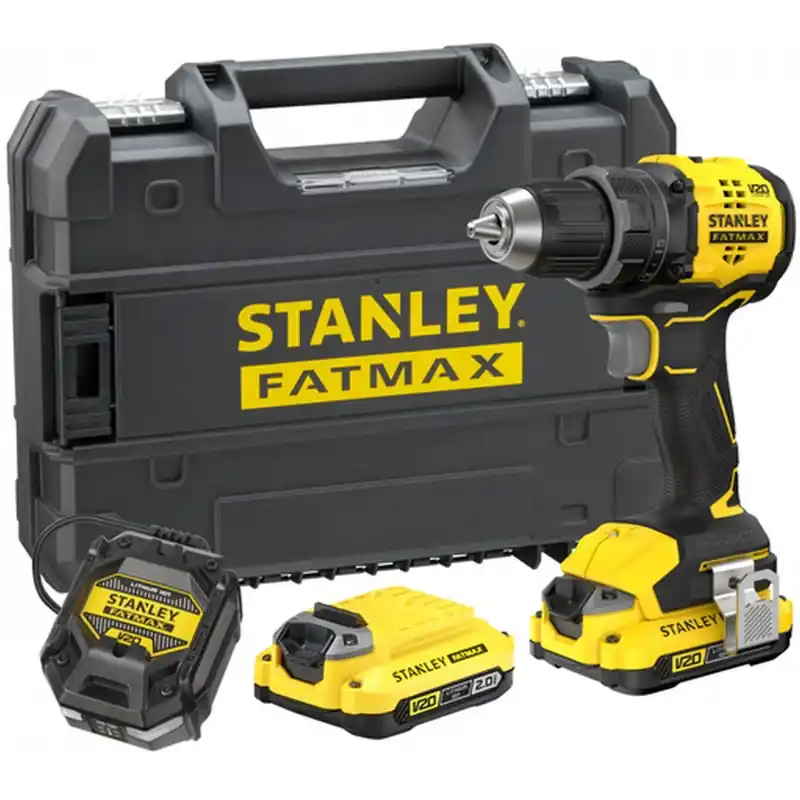 Versand Am Gleichen Tag Stanley SFMCD714D2T-QW FatMax V20 Bürstenlose Akku-Bohrmaschine (65Nm/18V/2x2,0Ah), Koffer
