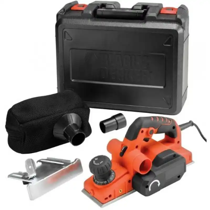 Black Decker KW750K-QS Hobel (82mm/0-2mm/750W), TCT-Messer, koffer Garantierte Lieferung