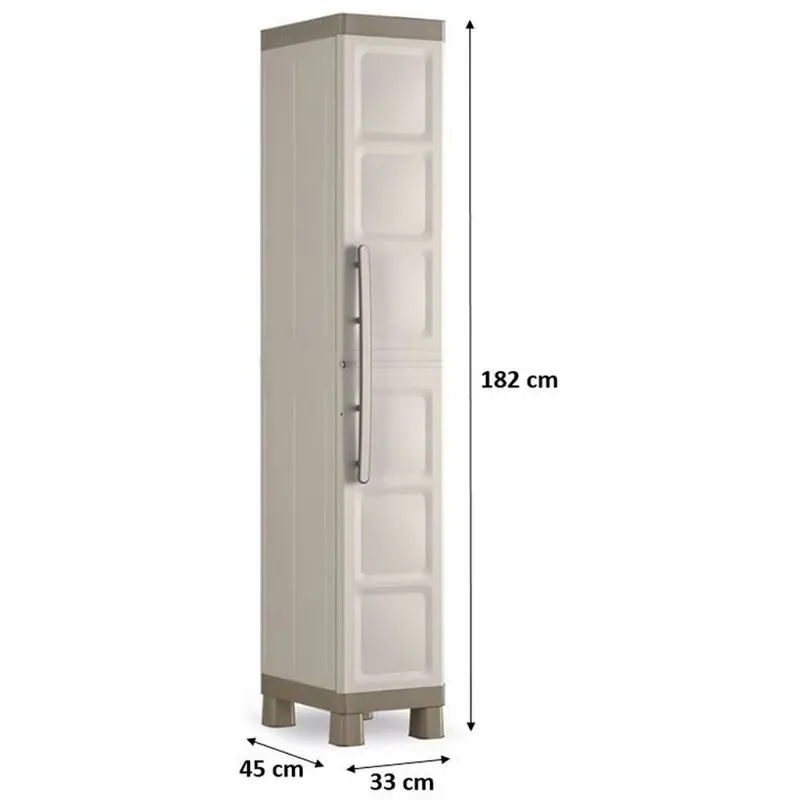 ABVERKAUF KIS EXCELLENCE SCHMAL Kunststoffschrank 33x45x182cm Sand BESCHÄDIGTE VERPACKUNG Solange Der Vorrat Reicht