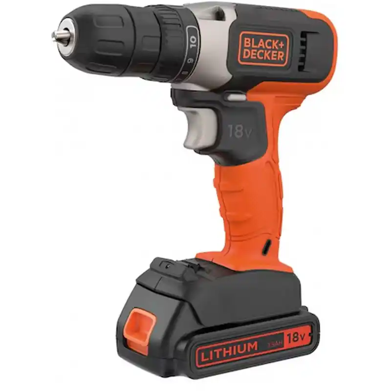 Top-Preis Black Decker BCD001C1-QW Akku-Bohrschrauber (37Nm/18V/1x1,5Ah)