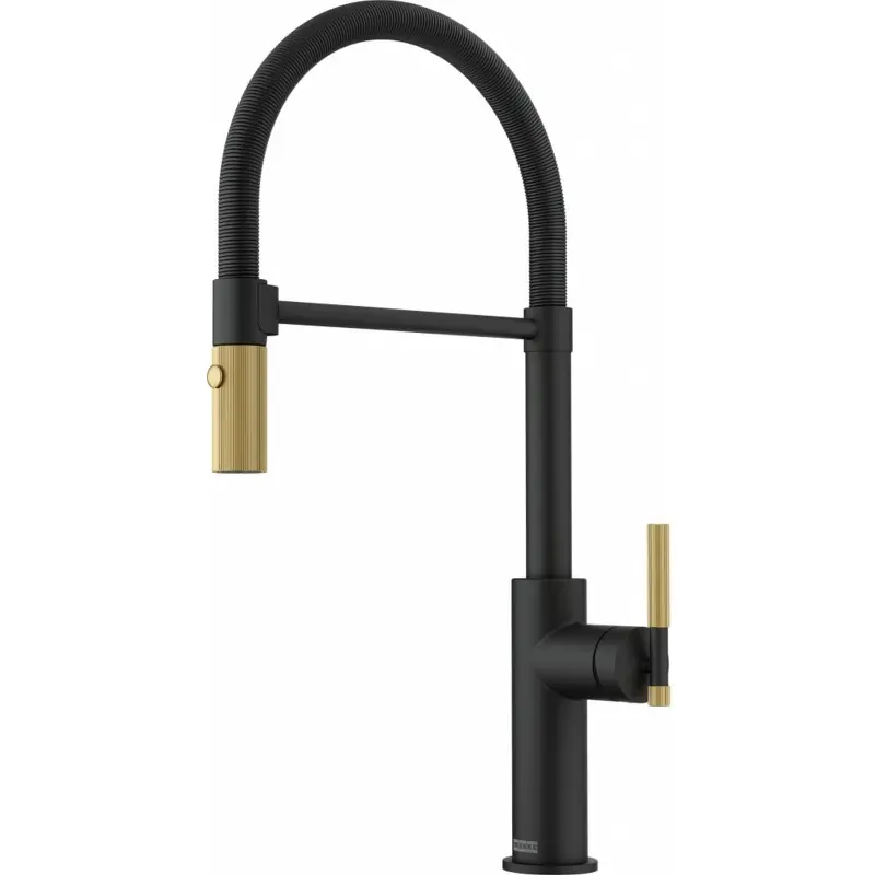 Highlight Franke FG 4768.504 MARIS STRIPES SEMI PRO Küchenarmatur, matt schwarz/gold 115.0747.679