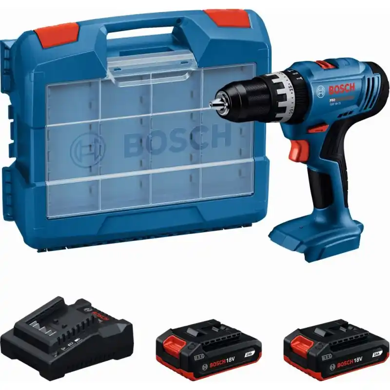 BOSCH GSB 18V-25 PROFESSIONAL Akku-Schlagbohrschrauber 2x 2,0Ah, Koffer 06019K9304 Preisreduziert