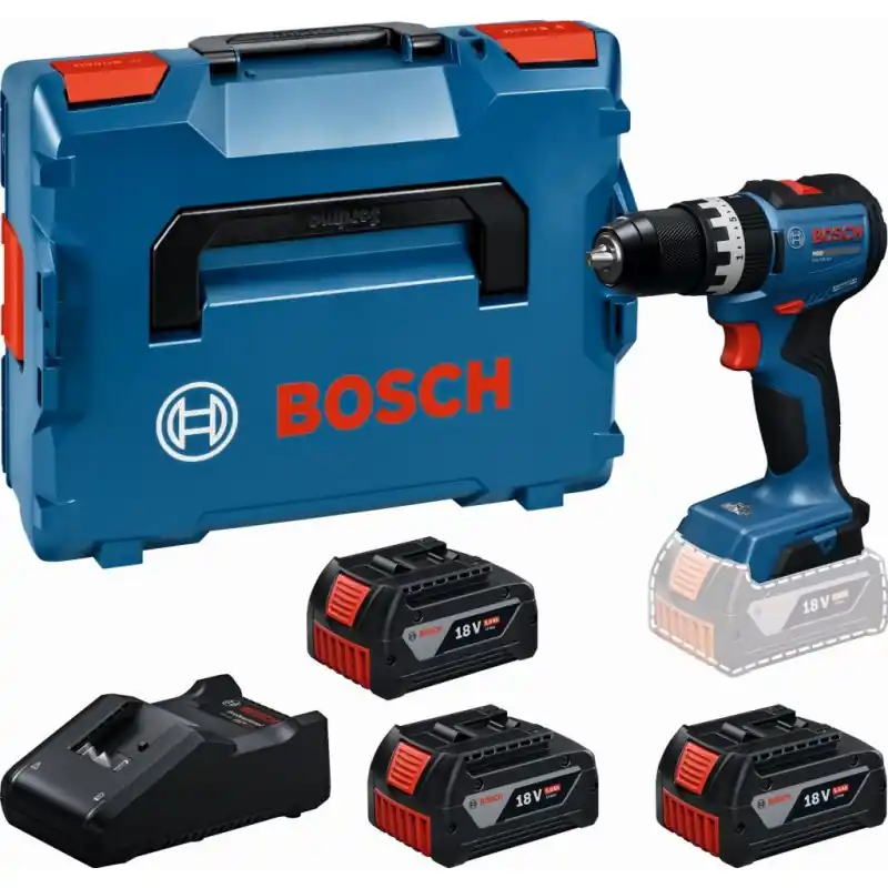 Bestpreis BOSCH GSB18V-52 PROFESSIONAL Akku-Schlagbohrschrauber, 3x 5,0Ah, L-BOXX 06019S0128