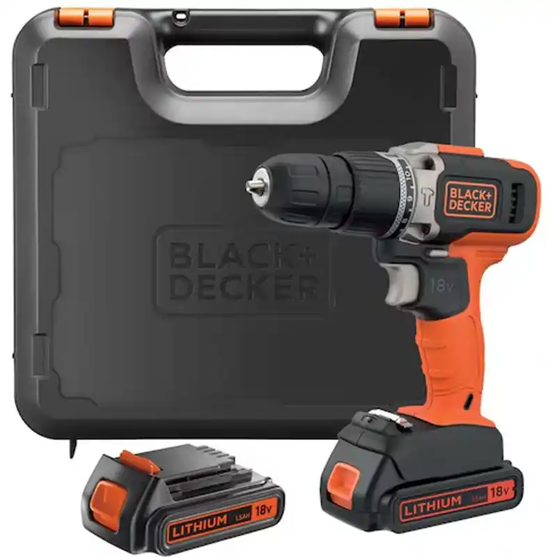 Black Decker BCD003C2K-QW Schlagbohrmaschine (45Nm/18V/2x1,5Ah), Koffer Sonderangebot