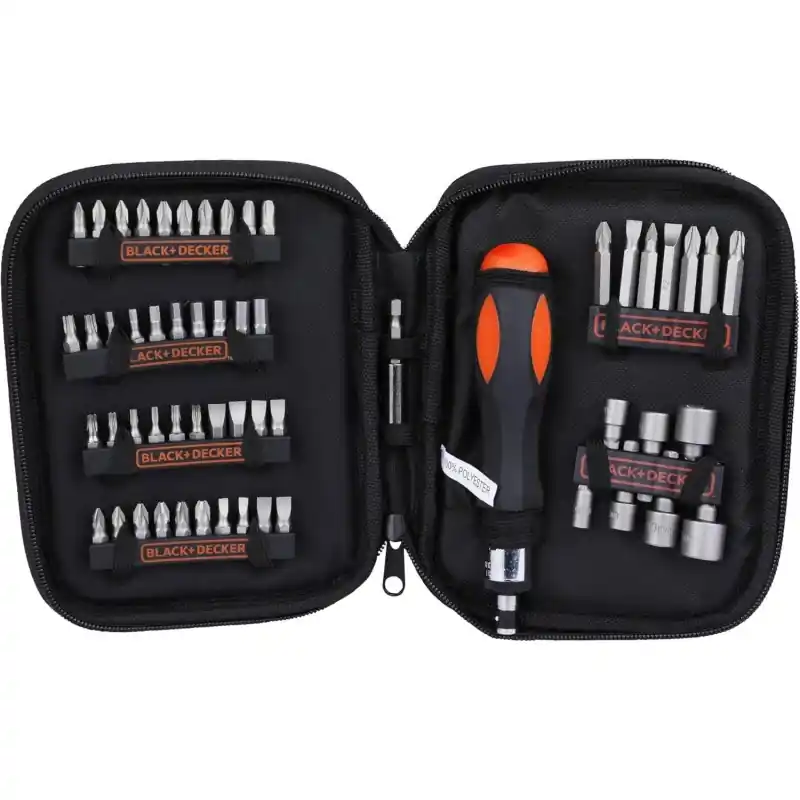 Wochenendangebot Black Decker A7104-XJ Bit- und Steckschlüssel-Set (56ks) mit Ratschenschraubendreher
