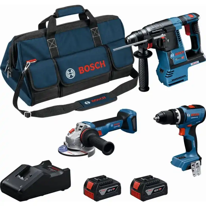 Versand Am Gleichen Tag BOSCH Werkzeug-Set 18V PROFESSIONAL GSB+GBH+GWS+2× 5.0+GAL18V-40 0615A002M4