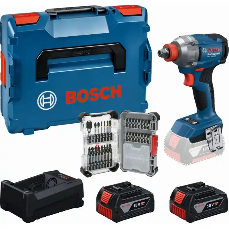 Knallerangebot BOSCH Werkzeug-Set PROFESSIONAL GDX 18V-285 + 2× GBA 5.0Ah + 31-tlg. Bit-Set 0615A500DY