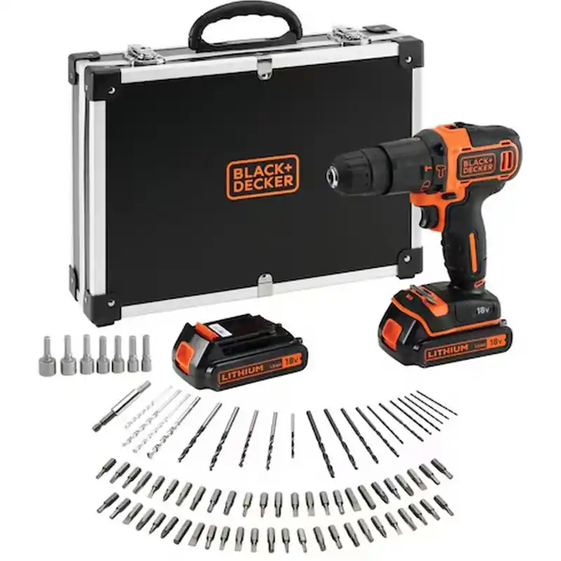 Preis Gesenkt Black Decker BDCHD18BAFC-QW Akku-Schlagbohrschrauber (40Nm/18V/2x1,5Ah), Koffer +Zubehör