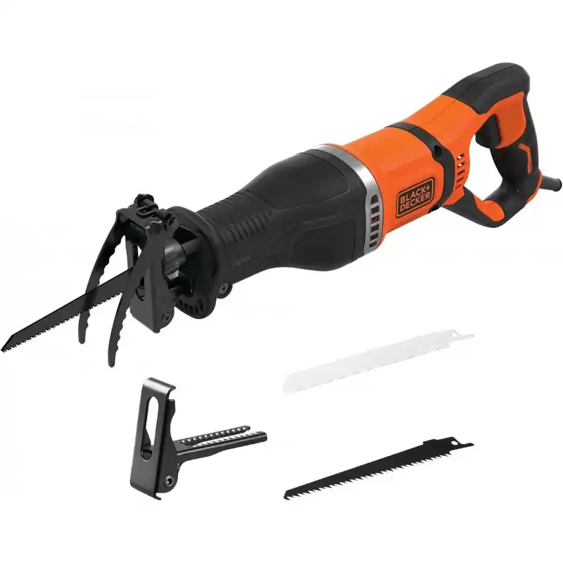 Letzte Chance Black Decker BES301-QS Elektro-Säbelsäge (750W) mit Asthalter und 2 Sägeblättern