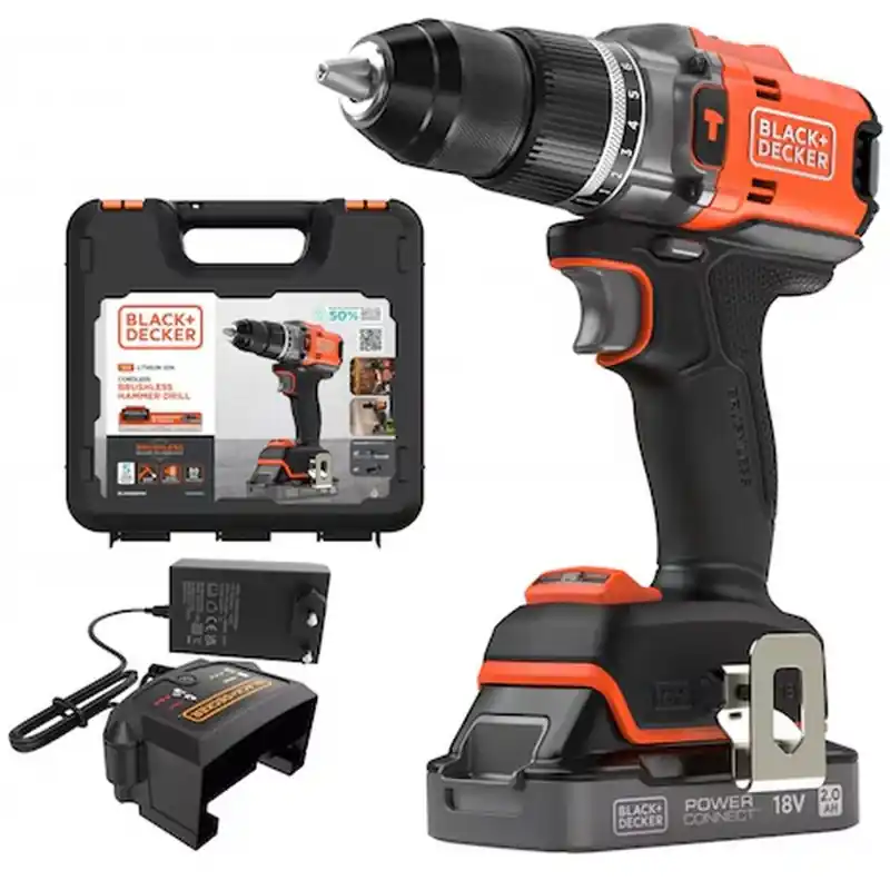 Knallerangebot Black Decker BLD683D1XK-QW Bürstenlose Schlagbohrmaschine (50Nm/18V/1x2,0Ah), Koffer