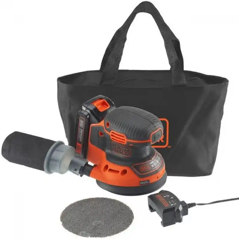 Black Decker BDCROS18-QW Akku-Exzenterschleifer (125mm/18V/1x1,5Ah), Tasche Begrenztes Angebot