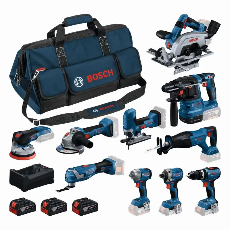 BOSCH 10teiliges 18V Werkzeugset GSB+GBH+GWS+GDR+GKS+GSA+GOP+GST+GDS+GEX+3x5Ah 0615A500EH Sonderangebot