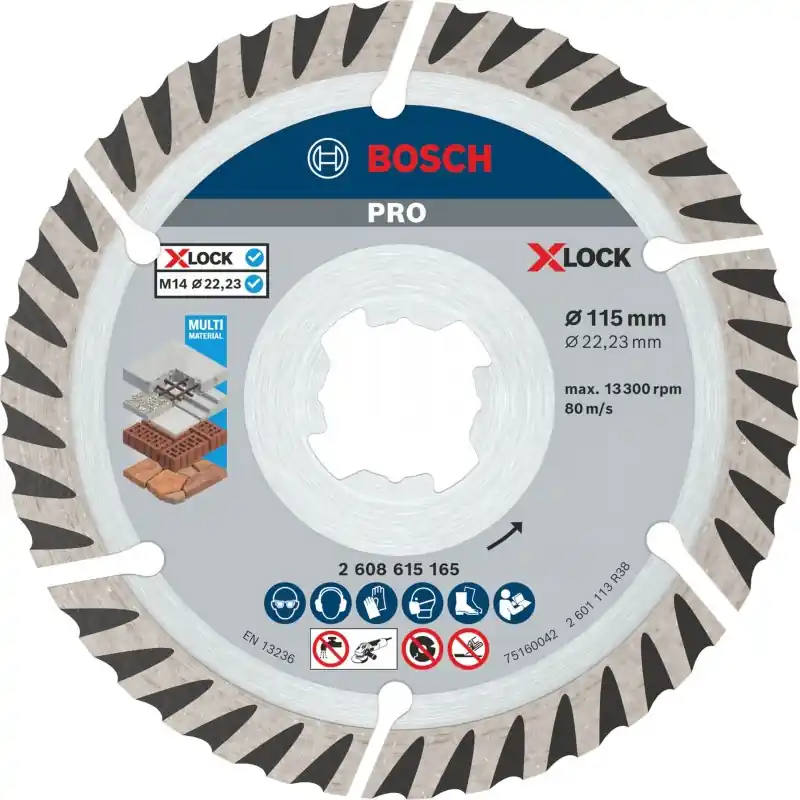 Top-Seller BOSCH PRO Multi Material Diamant-Trennscheiben, 115 x 22,23 mm, X-Lock, 2 ks 2608615285