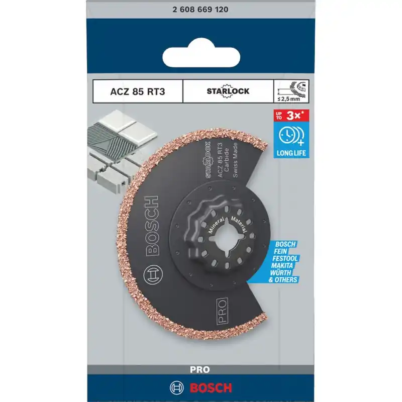Top-Preis BOSCH PRO ACZ 85 RT3 Blatt für Multifunktionswerkzeuge, 85 x 2.5 mm 2608669120