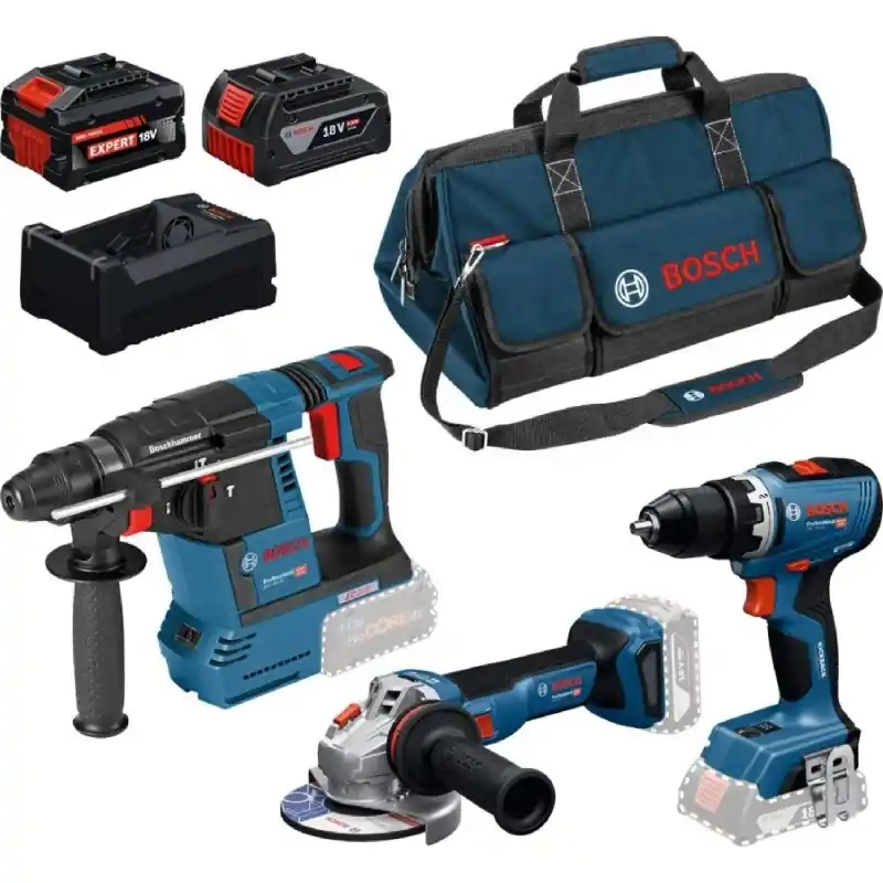 Highlight BOSCH PROFESSIONAL Werkzeug-Set GSR + GBH + GWS + 1× GBA 5,0Ah + 1× EXBA + GAL 0615A500AJ