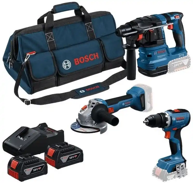 BOSCH Werkzeug-Set PROFESSIONAL GSB + GBH + GWS + 3× 5,0 Ah 0615A500AH Ausverkauf