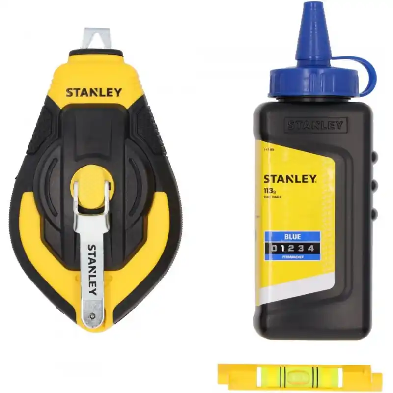 Stanley STHT47312-0 Schlagschnur 3 1, 30m mit Kreide und Schnurwasserwaage Highlight