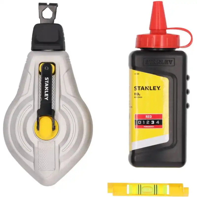 Online Kaufen Stanley STHT47612-0 Schlagschnur Aluminium 6 1, 30m mit roter Kreide und Schnurwasserwaage