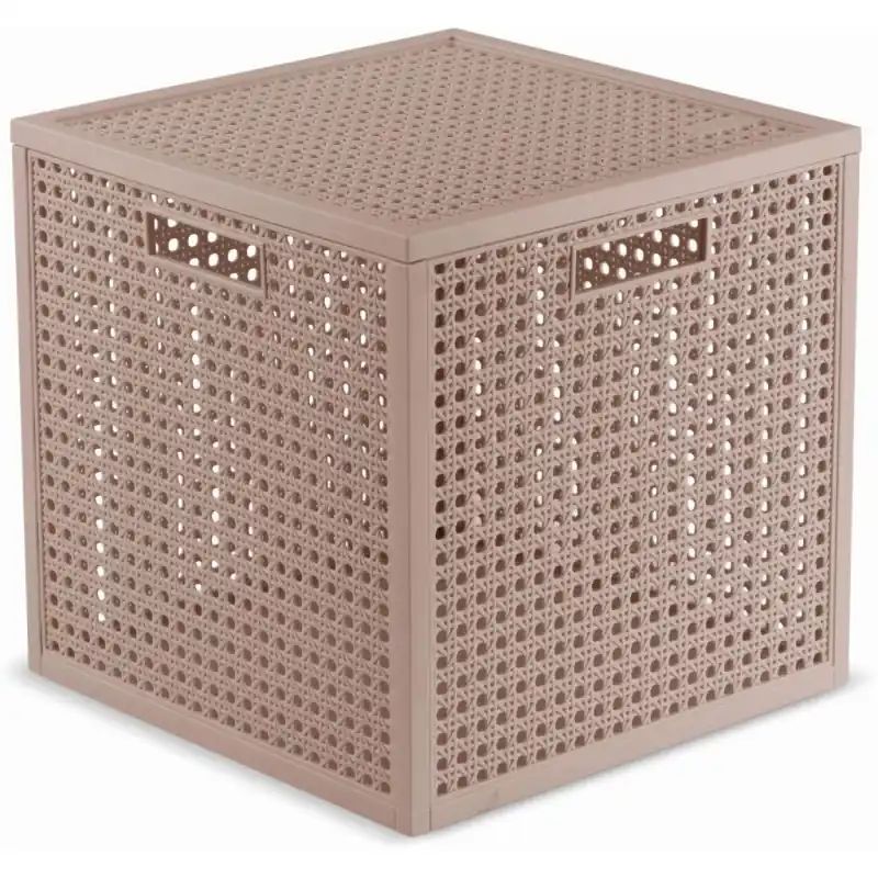 Markenware CURVER KAYA 19L Aufbewahrungsbox Würfel 28 × 28 × 28 cm, Puderrosa 17213764
