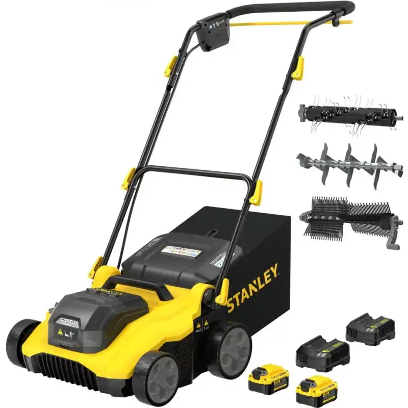Wochenendangebot Stanley SCOEP3801M2-QW FatMax V20 Akku-Vertikutierer (38cm/2x18V/2x4,0Ah)