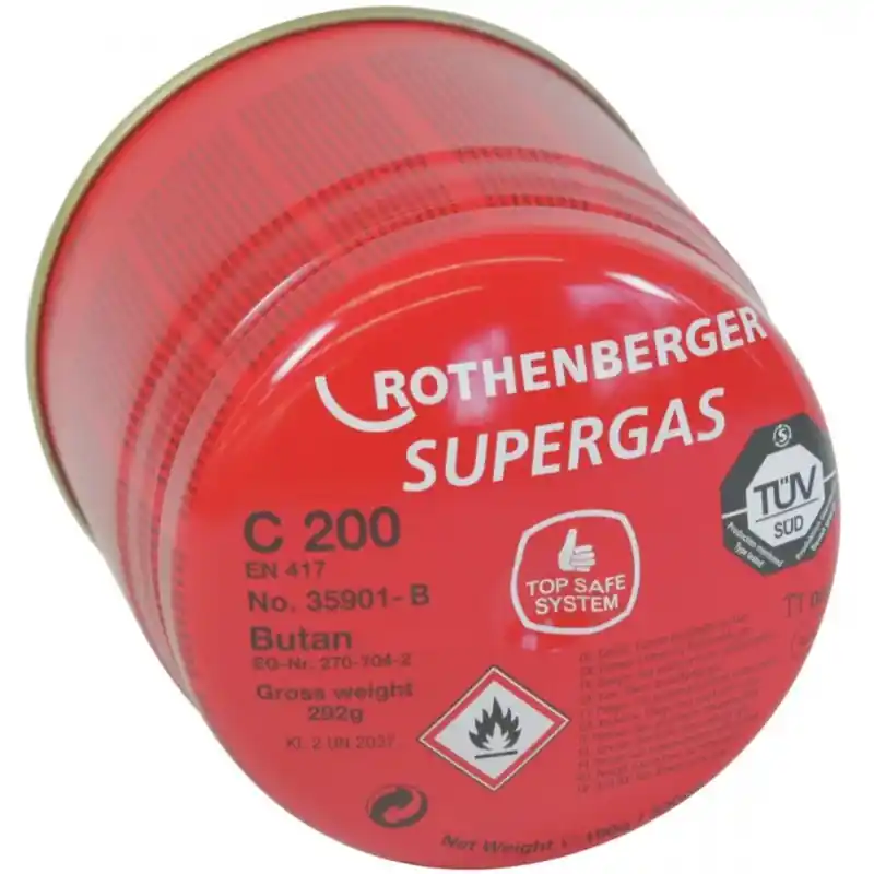 Preisknaller Rothenberger Gaskartusche C200 Supergas 190 g mit Sicherheitssystem 035901-B