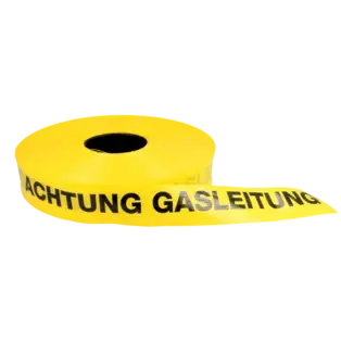 Neue Kollektion Warn- und Trassenband "Achtung Gasleitung" gelb