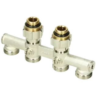 4-fach Hahnblock D1 Durchgang F10058 Sonderangebot