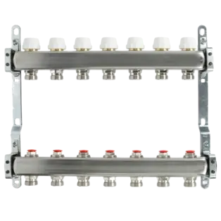 Fußbodenheizungsverteiler 7 Kreise 1" Edelstahl Preiswert