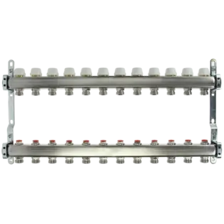 Fußbodenheizungsverteiler 12 Kreise 1" Edelstahl Top-Angebot