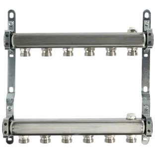 Heizkörperverteiler 6 Kreise 1" Edelstahl Neue Kollektion
