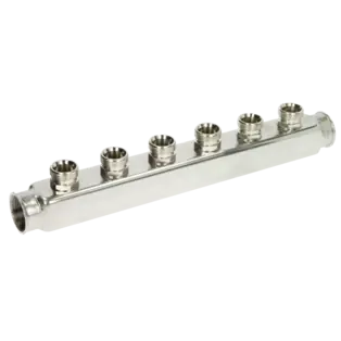 Einzelverteilerbalken 6 Kreise 1" IG x 3/4" Eurokonus Preis Gesenkt
