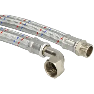 Verbindungsschlauch Heizung 3/4" AG x 3/4" IG 90° Bogen verzinkt Markenware