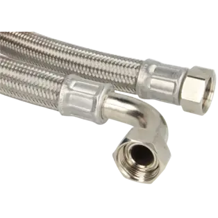Verbindungsschlauch Heizung 3/4" IG x 3/4" IG 90° Bogen verzinkt Begrenztes Angebot