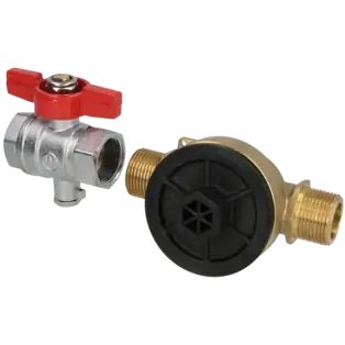 Einbausatz für Wärmemengenzähler 3/4" EAS-Koax mit Kugelhahn Solange Der Vorrat Reicht