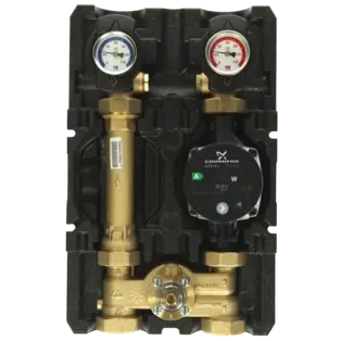 Modulheizkreis K33 DN25 3-WM+Bypass mit Pumpe Grundfos Alpha2 25-60 Markenware
