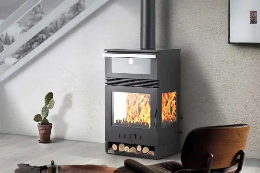 Nur Heute Teba Therm Kaminofen Holzofen TKS-15 mit Backfach 12 kW